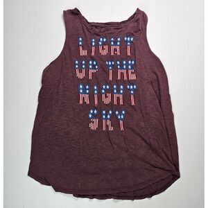 Lucky Brand Tank Top Womens Light Up The Sky Patriotic Red‎ Size L 4th Of July
